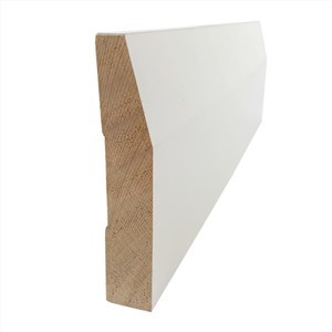 Grundierter Türpfosten aus keilgezinktem Holz